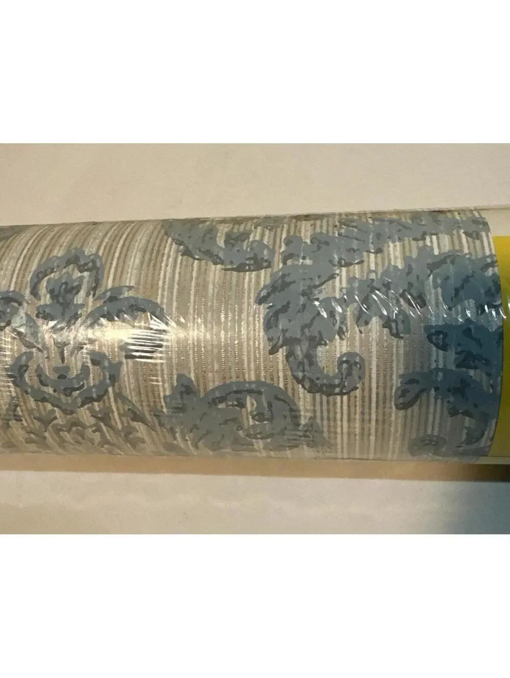 Vintage 1980s Sears Wallcovering Double Roll Bolt 20 1/2 in x 42 ft Blue & Tan